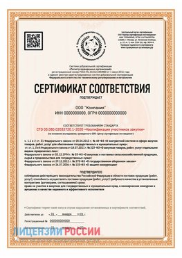 Сертификат СТО 03.080.02033720.1-2020 (Образец) Ванино Сертификат СТО 03.080.02033720.1-2020